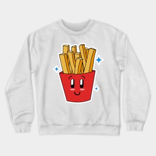 Happy smiling funny cute french fries Crewneck Sweatshirt